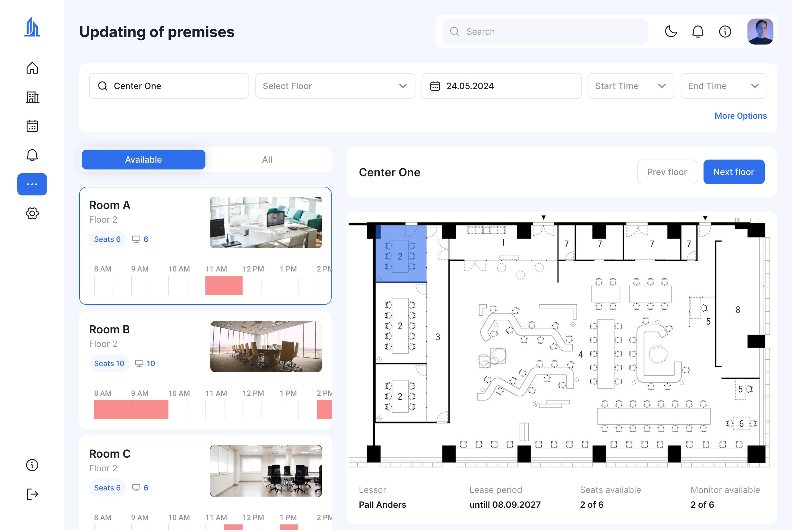 Updating of premises